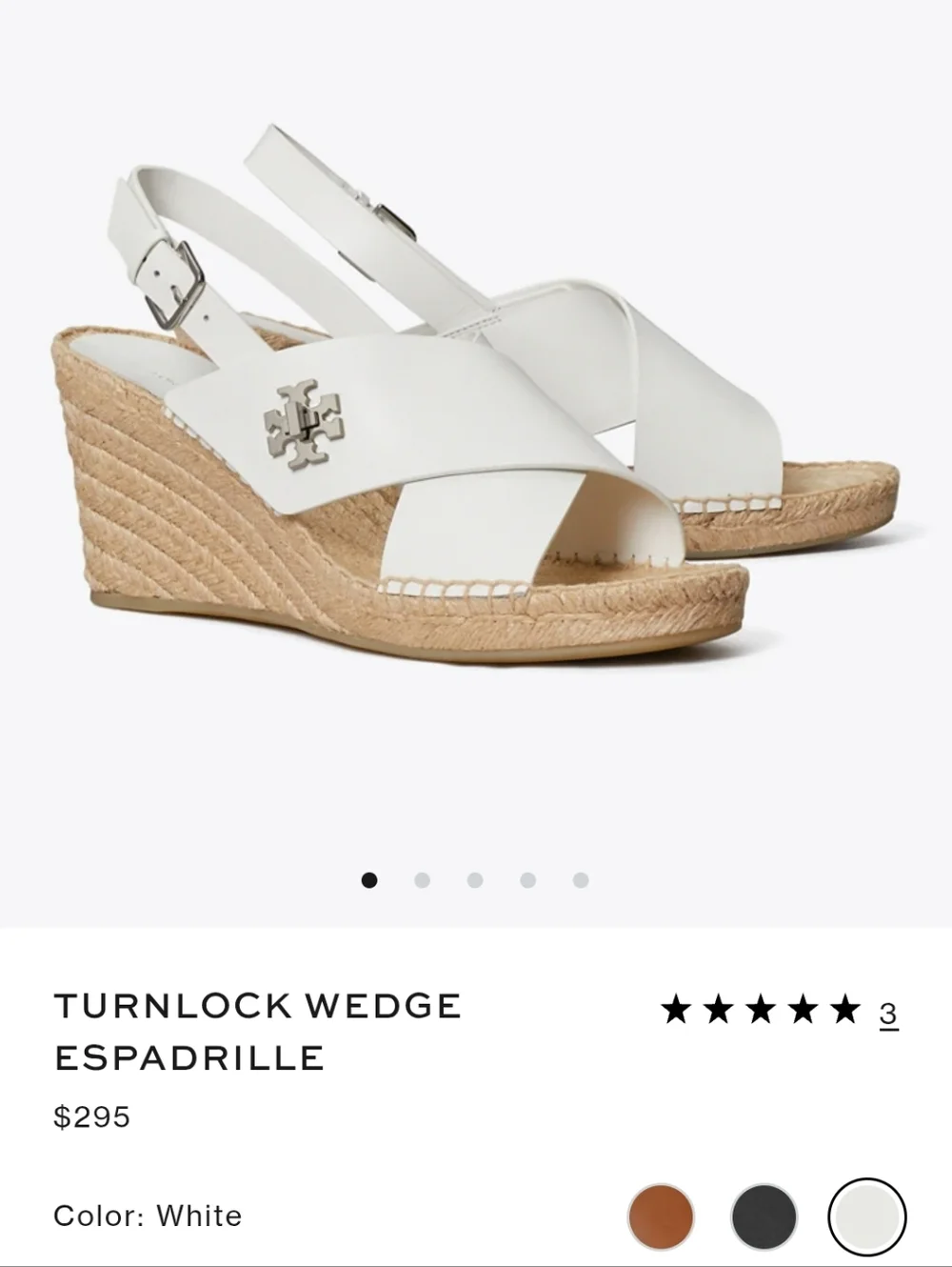 Tory Burch TURNLOCK WEDGE ESPADRILLE New In Box